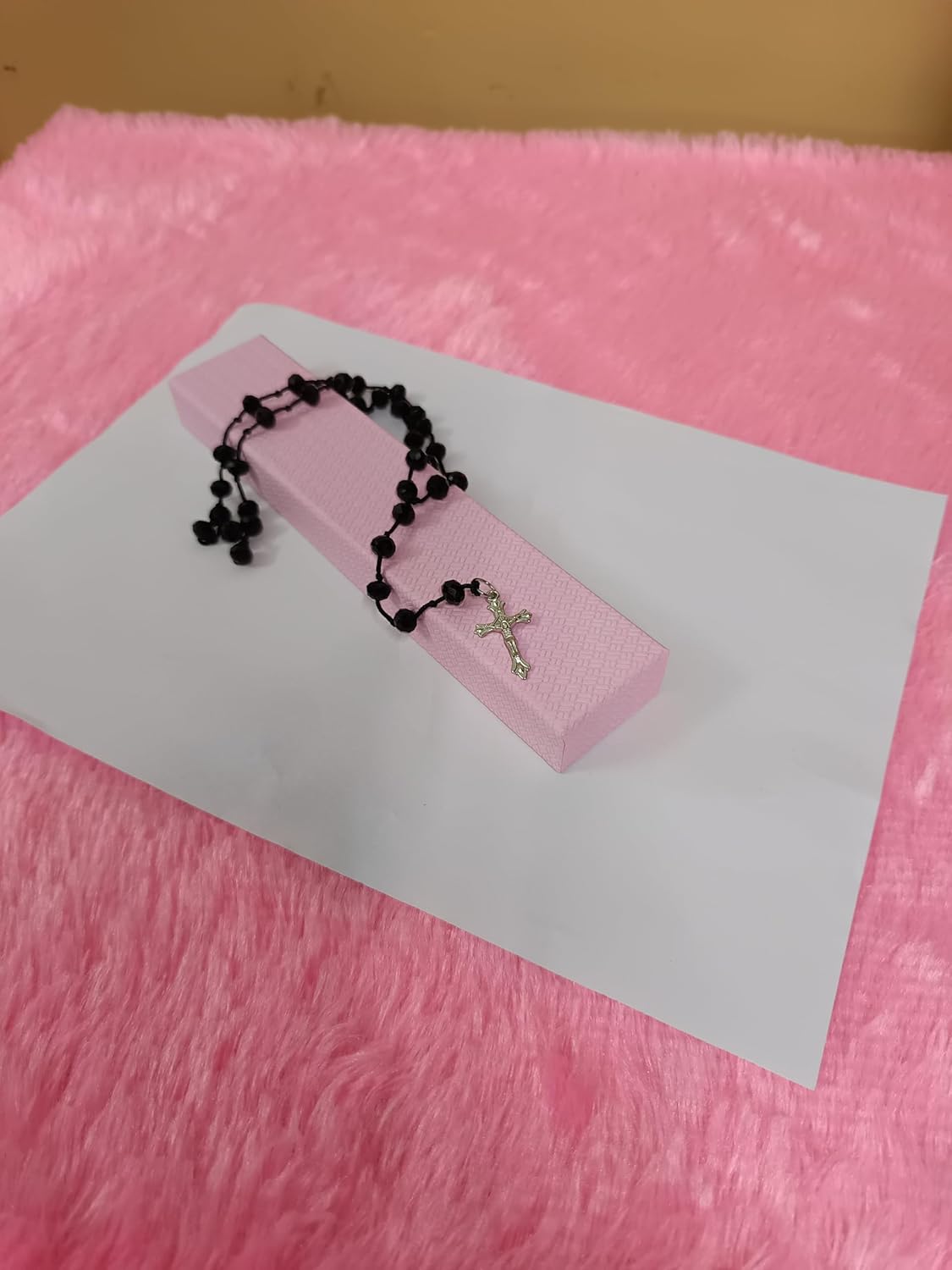 santarms Rosary Beads with Cross Necklace for Women and Men Catholic Prayer Gift, Pack of 1