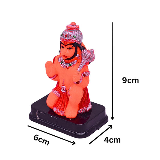 santarms Sitting Hanuman Ji Idol Lord Balaji Bhagwan Decorative Figurine for Living Room, Prayer and Car Dashboard | Bajrangbali Statue Religious Home Decor Accent
