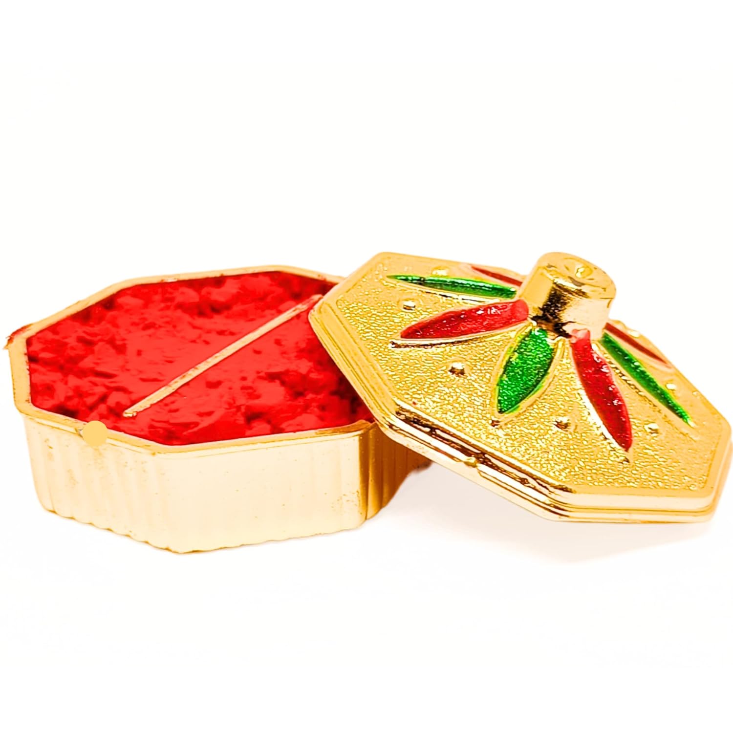 santarms Handmade Plastic Kumkum Boxes/Sindoor Dani with Roli and Chawal Storage Box | Dabbi/Dibbi for Store Haldi, Kumkum, Sindur, Chandan, Bindi and Pendents - Pack of 1