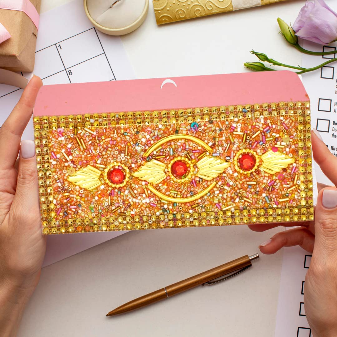 Santarms Handcrafted shagun envelopes for Wedding | Shadi Gift envelopes for Money | envolpe Cards for Money | shagun lifafa for Groom Bride or Bridal for Marriage (1)