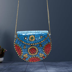 santarms Beautiful Ethnic Multi Colour Sling Bag With Beads Bags For Women Ladies Match Pair Heels Sandals Enrich Woman Female Party Miss Women's Handbag Wallet Pouch Tote Clutch Clasp Pooch