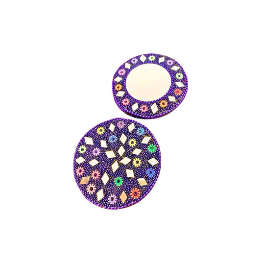 santarms Decorative Mirror Cosmetic Makeup Travel for Women Makeup | Small Purses Pocket Size Mirrors Round Gifts, Car Accessories Dashboard, Gifts