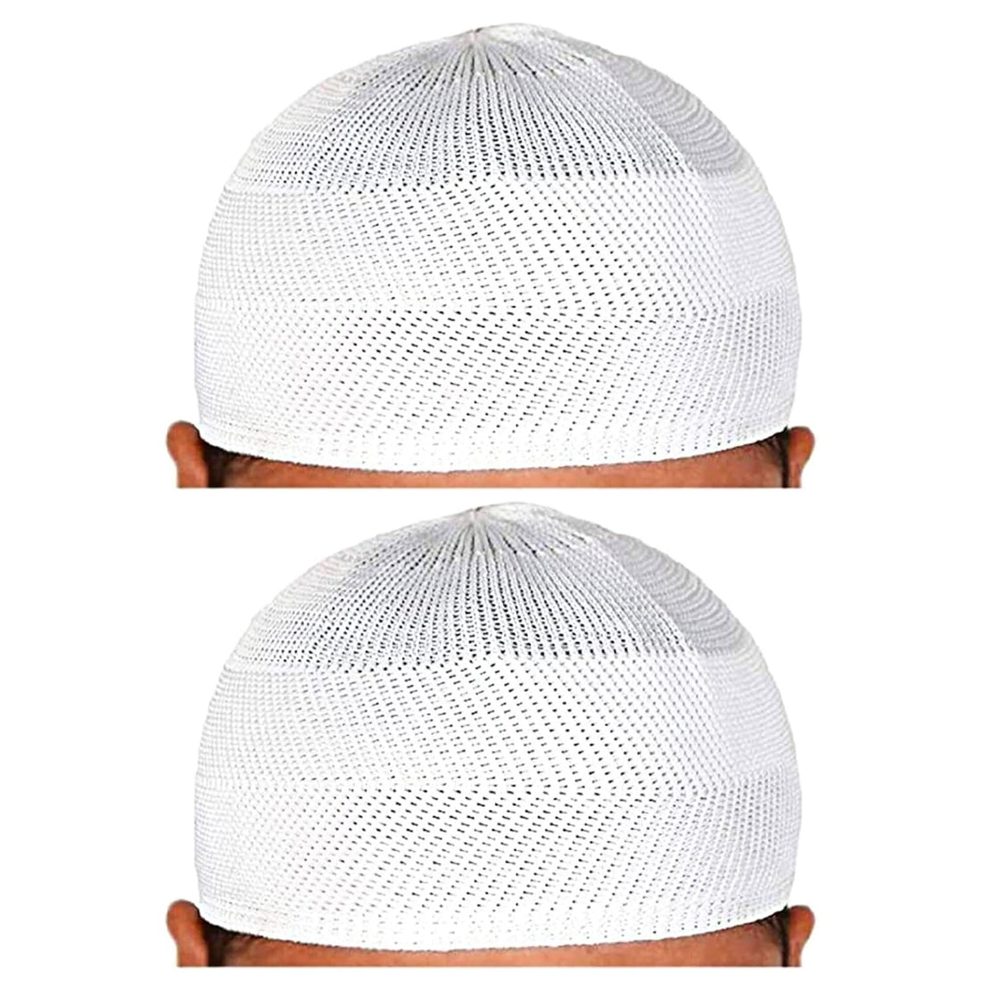santarms "Islamic Prayer Kufi Muslim Cap for Men and Boys (Set of 2) - White Namaz Topi, Includes Quran Box and Holy Book Stand, Perfect for Islamic Prayer and Daily Use