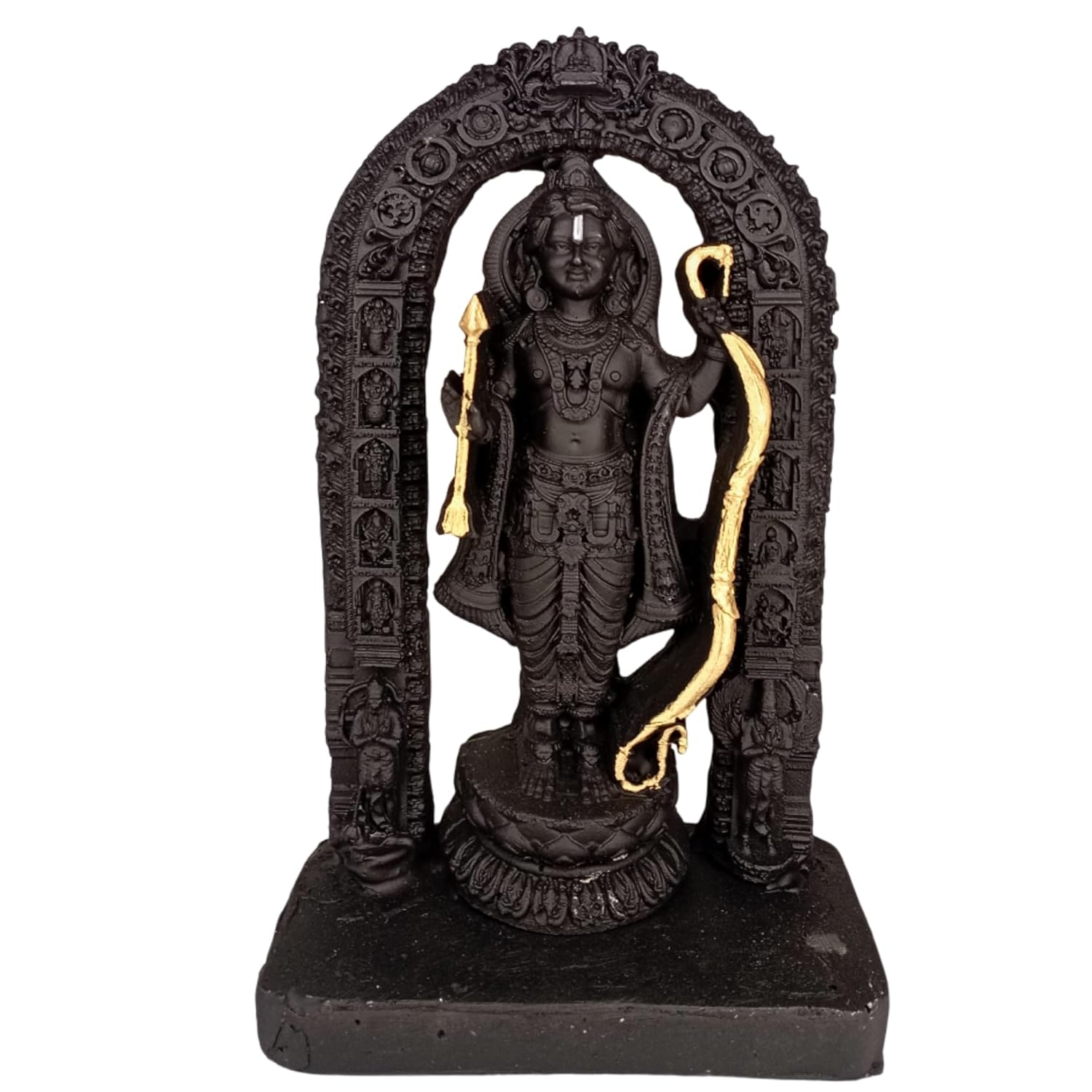 santarms Ayodhya Ram Mandir Model with Ram Lall Idol Wood Mandir Religious of Shree Ram Janambhumi Design Decorative Wooden Temple for Home, Office Décor Gift Item