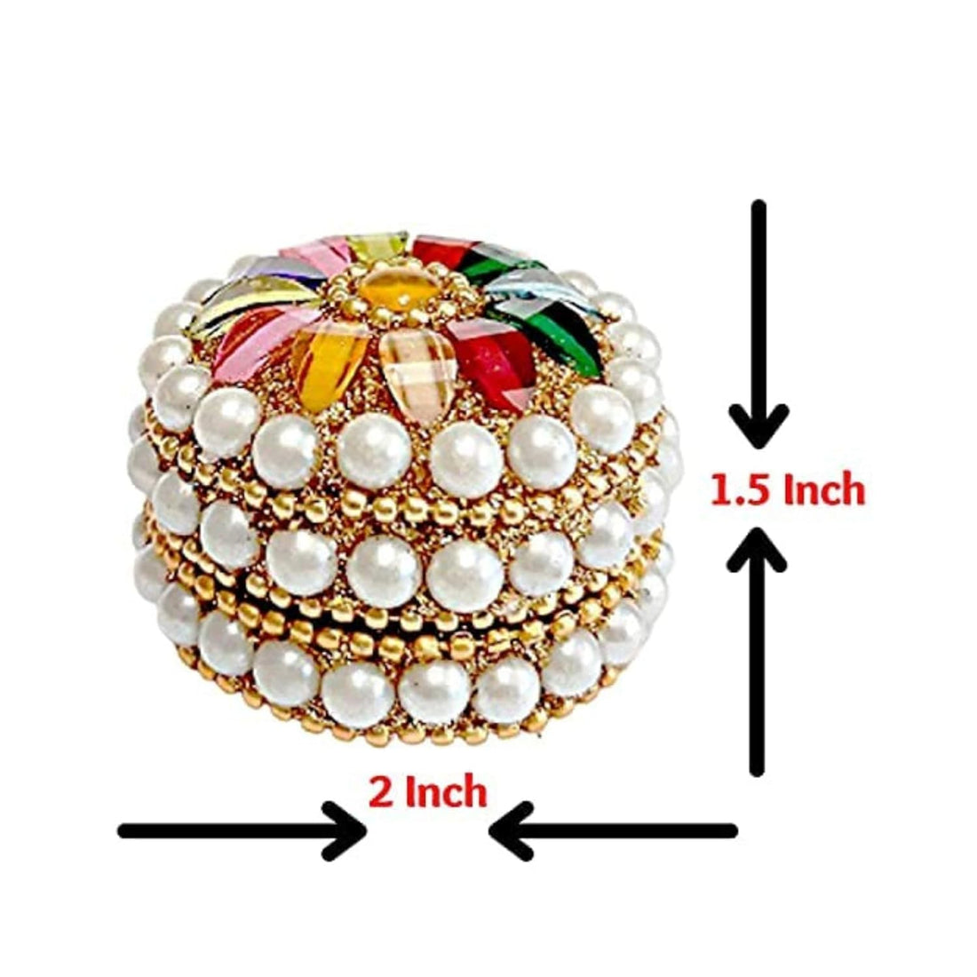 santarms Handmade Jaipuri Kumkum Box for Sindoor, Sindur Dani Moti Dibbi/Dabbi, Kumkum Small Storage Box with Sindor and Stick - Pack of 12