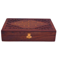 santarms Wooden Jewelry Box is a stylish organizer for women's rings, earrings, and bracelets, combining functionality with Kashmiri-inspired elegance, 1 pcs