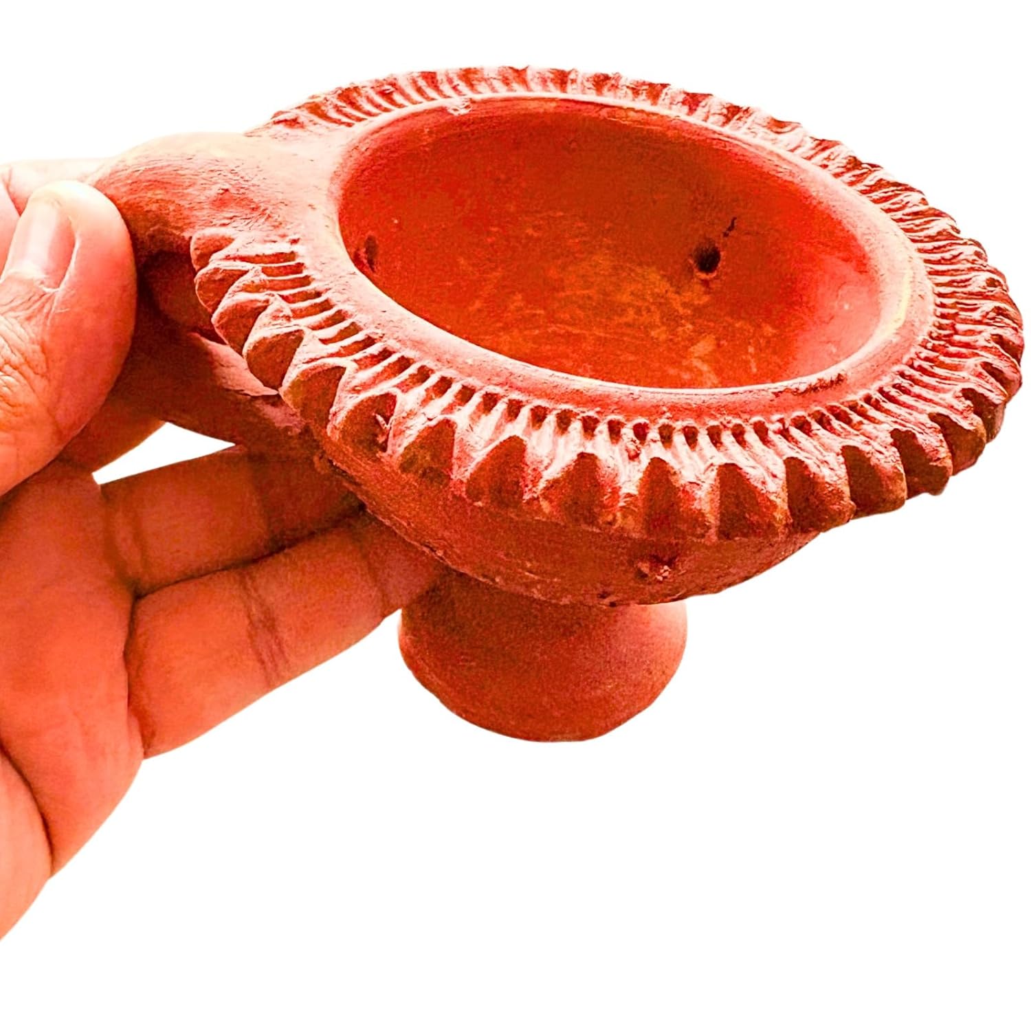 Santarms Handmade Mitti Loban Dhoop Dani, Natural Terracotta Oil Burner Holder for Hawan, Meditation, Puja and Aromatherapy