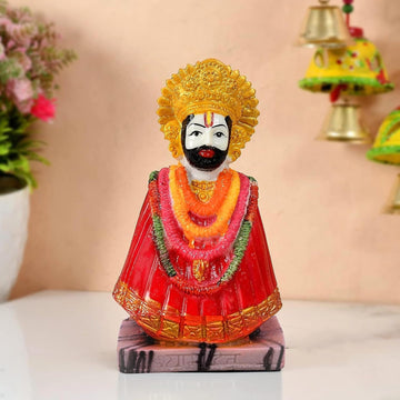 santarms Khatu Shyam Idol of Baba Shyam [Hare Ka Sahara Baba Shyam Humara] Car Dashboard Decorative Idol - Handcrafted Spiritual Figurine for Car, Home, or Office Decor - Buy