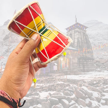 Santarms Shivji Ka Damru | Multicolour Wooden Handmade Damaru | Traditional Indian Hand Percussion Instrument – Pack of 1