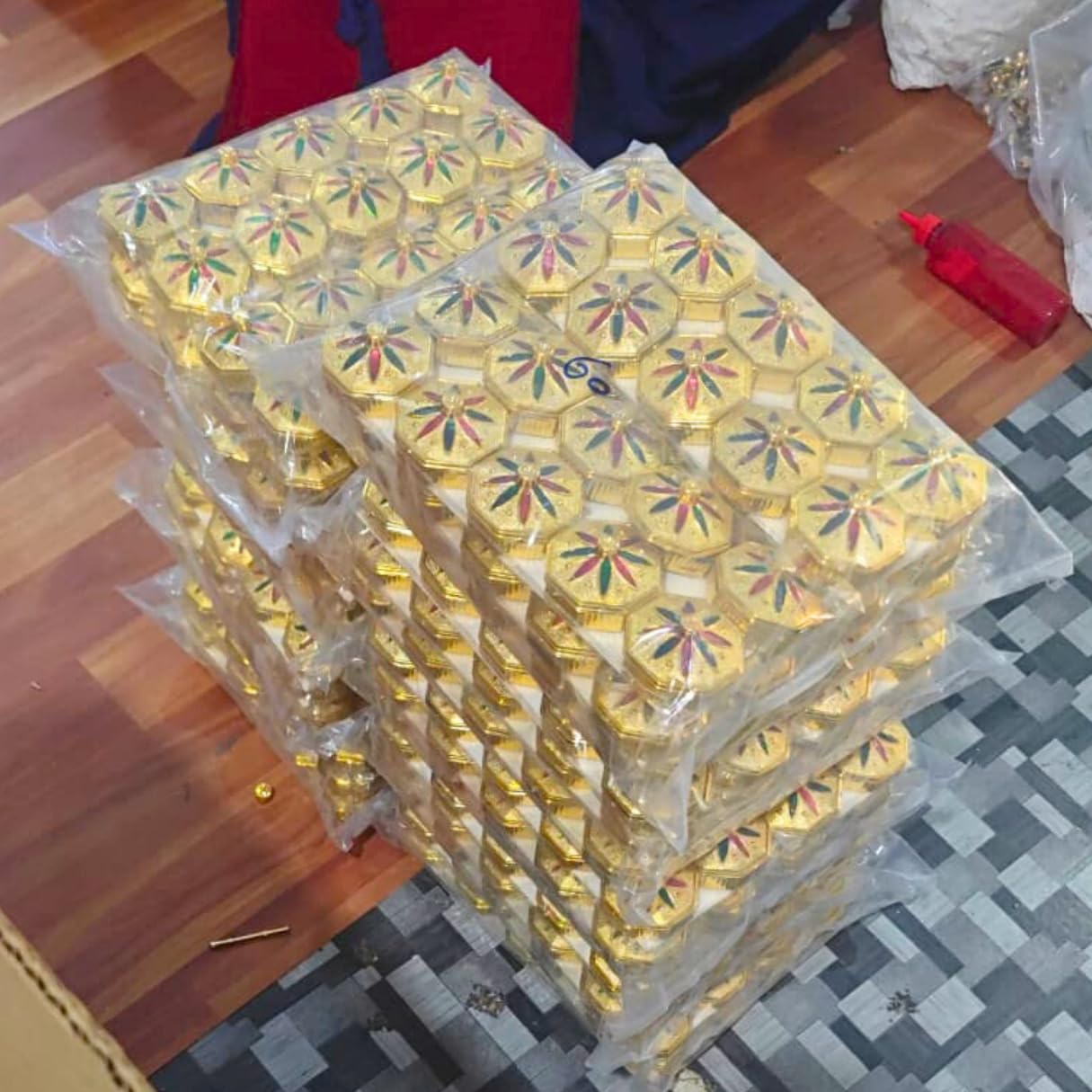 santarms Kumkum Box Set - 10 Small Containers for Roli, Chawal, Sindoor Powder, Pooja Items - Ideal for Indian Rituals