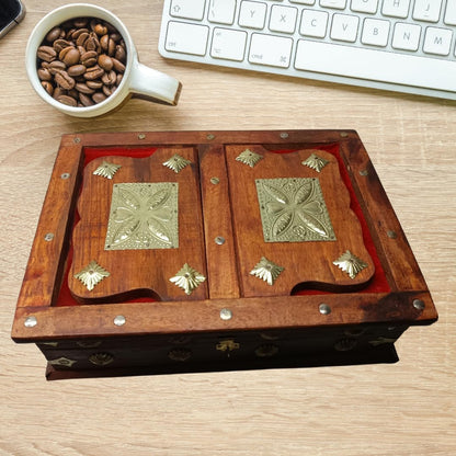 Santarms Handmade Quran Box with Foldable Wooden Rehal Holy Book Stand – Elegant for Reading | Exquisite Rihal Premium in Rajwada Style