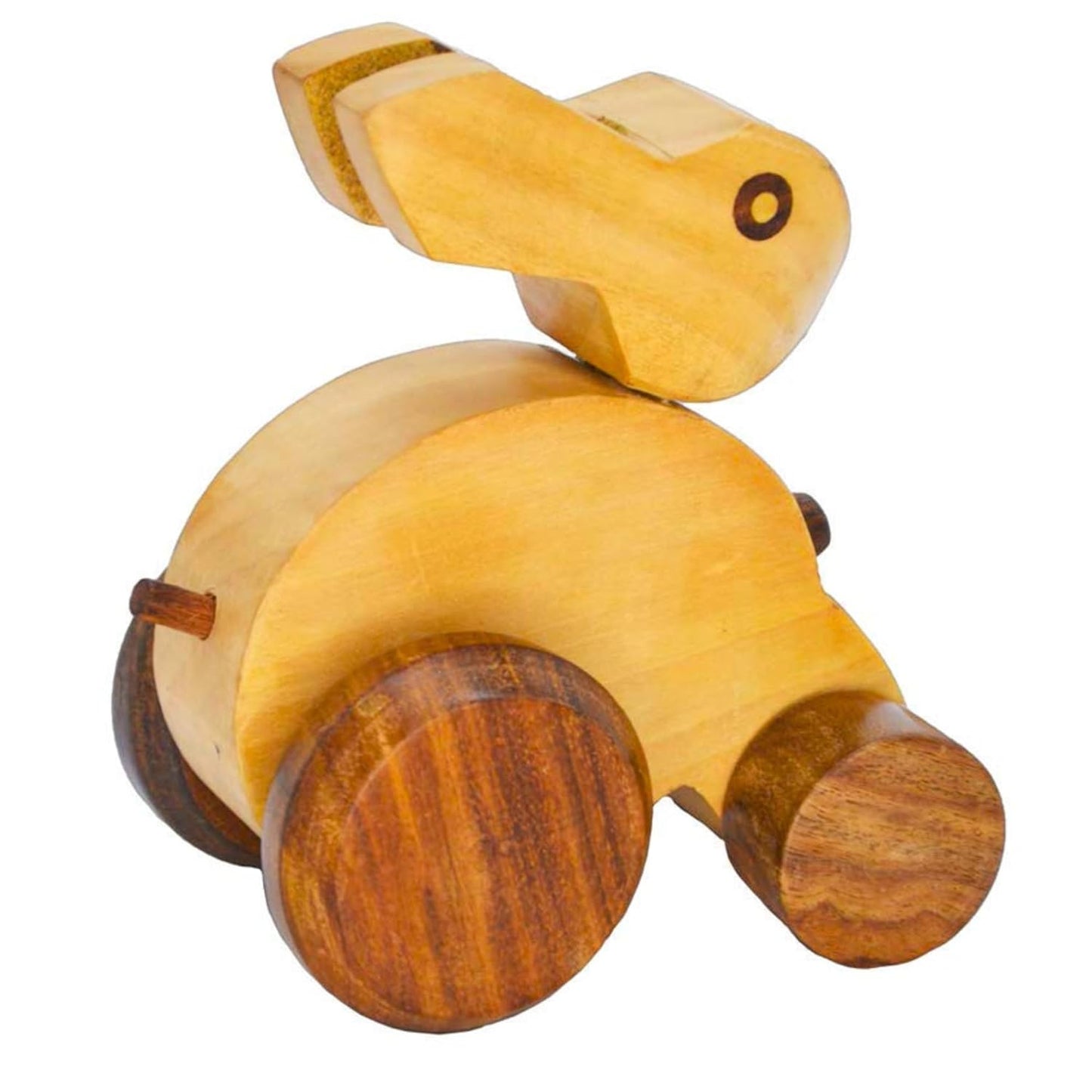 Santarms Wooden Bunny Toy – Handmade Push & Pull Rabbit on Wheels for Toddlers | Eco-Friendly Wooden Animal for Kids | Montessori Inspired Natural Wood Bunny Rolling Toys for Safe & Fun Play