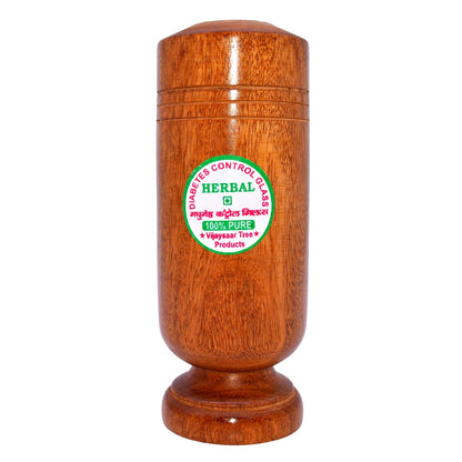 santarms Vijaysar Wooden Tumbler : Ayurvedic Solution for Diabetes, Joint Pains, and Blood Sugar Control | Promotes Good Blood Circulation | No Side Effects | Pack of 1 Glass