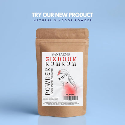 Santarms A++ Natural Organic Sindoor, Red Sindoor Kumkum Powder Box for Women Suhaag Sindur Daily Use, Weddings, and Pooja Skin-Safe, Chemical-Free, Long-Lasting (Large, 50, gram)