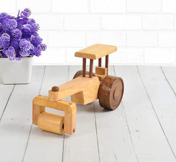 santarms Wood Army Tank Indian Toys for Kids Tanker Decoration Wooden Moving Toy Kids/Wooden Road Roller/Classic Kids and Showpiece Classic Home Décor Brown Roller