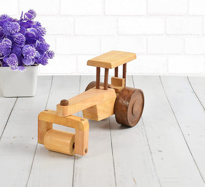 santarms Wood Army Tank Indian Toys for Kids Tanker Decoration Wooden Moving Toy Kids/Wooden Road Roller/Classic Kids and Showpiece Classic Home Décor Brown Roller