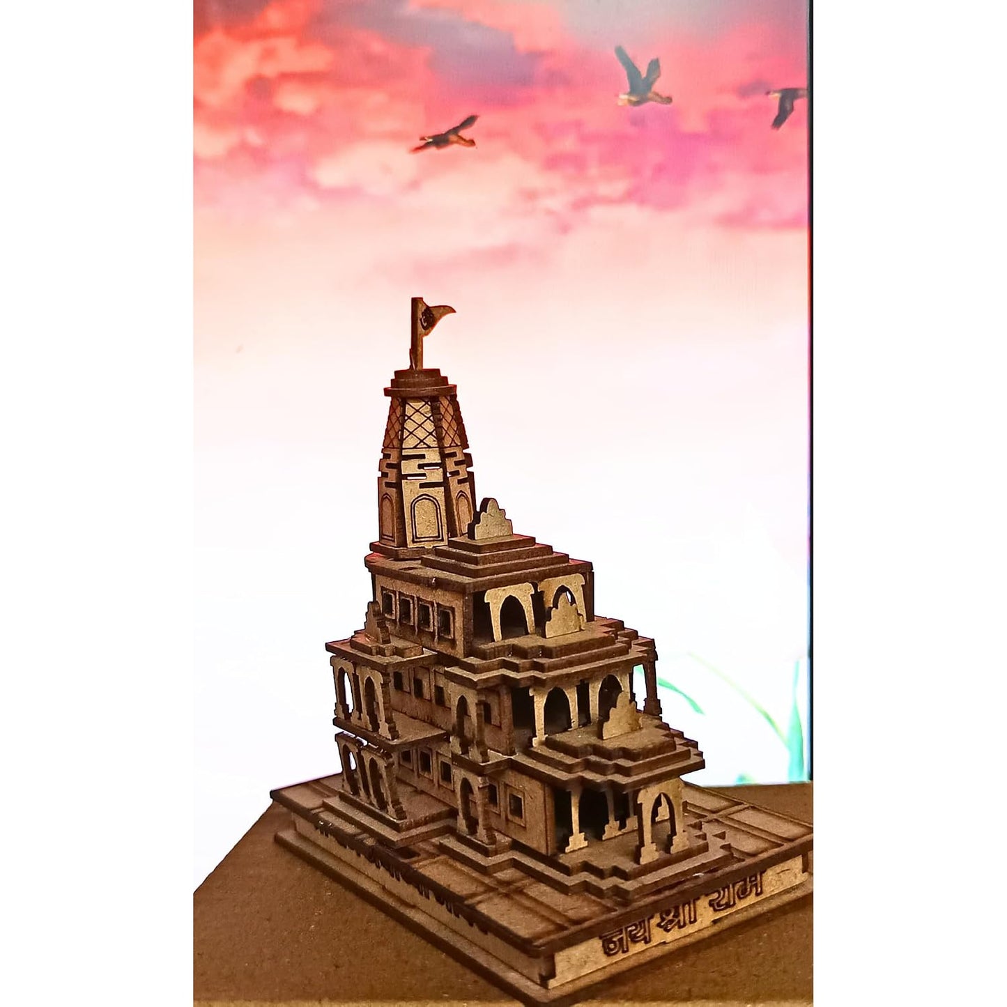 Santarms Ram Mandir Model - Shri Ram Ayodhya Mandir Exclusive 3D Wooden Janma Bhoomi Temple