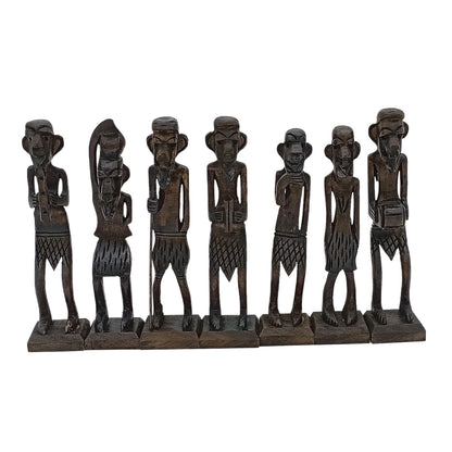santarms Handcrafted Wooden African Zulu Tribal Musician Men | 16.5 Cm Decorative Showpieces for Home & Office Décor | Unique Handicraft Gift