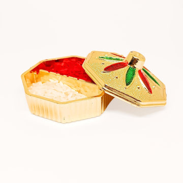 santarms Meenakari Roli Chawal Box - Pooja Accessory Kumkum Sindur Dabbi, Roli chawal, Pack of 1