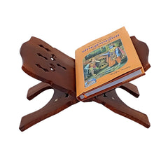 santarms Book Stand Wooden for Reading | Stand for Reading | bhagwat Geeta Book | bhagwat Geeta Stand | ramayan Book Pooja Stand bhagwat Geeta in Hindi Original Book with Stand (12 INCH)