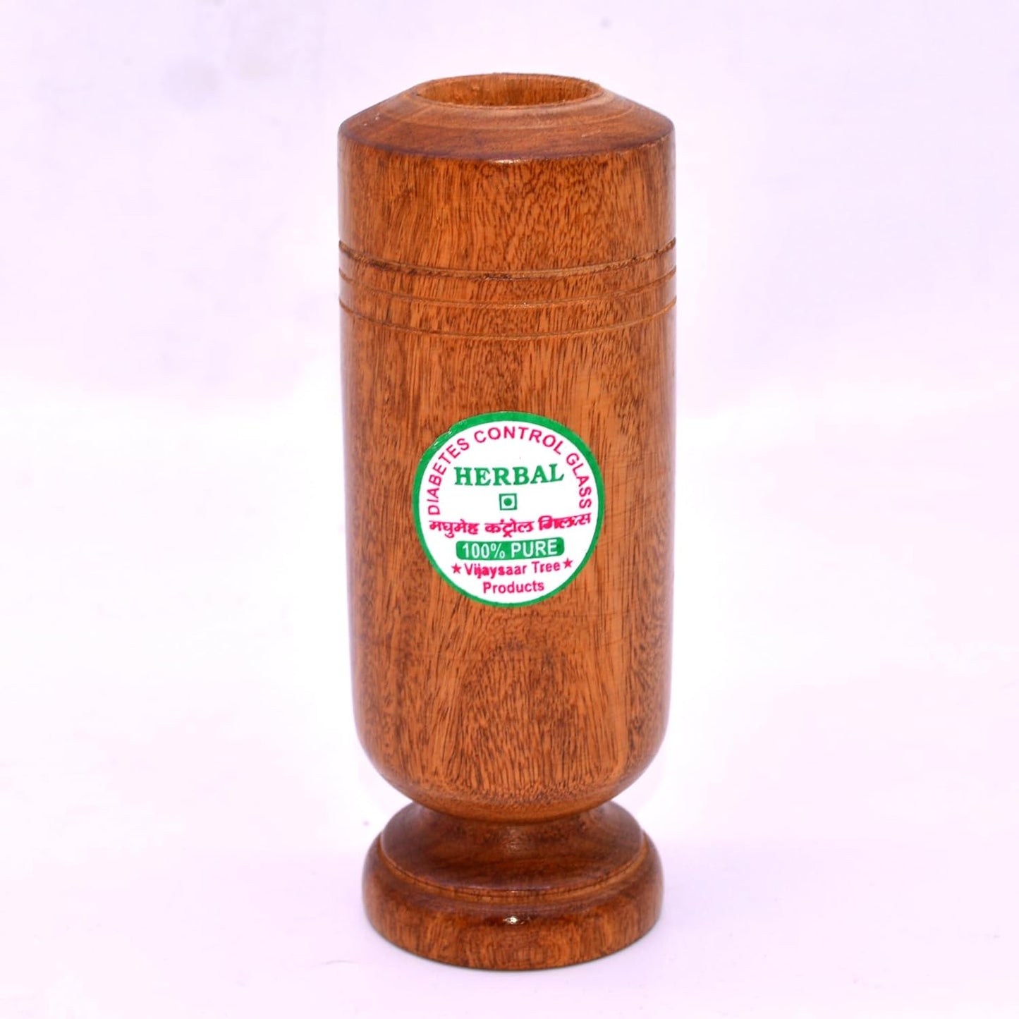 santarms Vijaysar Wooden Tumbler : Ayurvedic Solution for Diabetes, Joint Pains, and Blood Sugar Control | Promotes Good Blood Circulation | No Side Effects | Pack of 1 Glass
