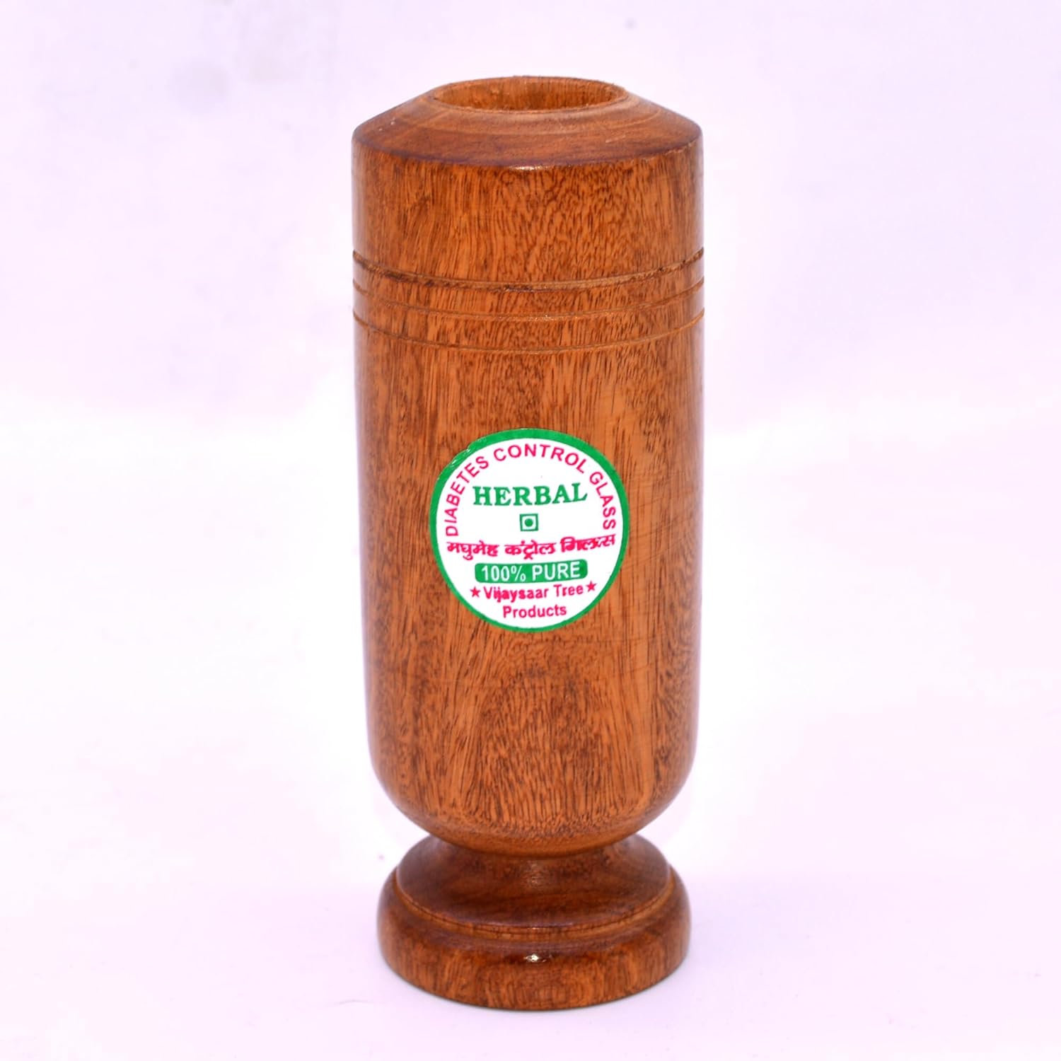 santarms Vijaysar Wooden Tumbler : Ayurvedic Solution for Diabetes, Joint Pains, and Blood Sugar Control | Promotes Good Blood Circulation | No Side Effects | Pack of 1 Glass