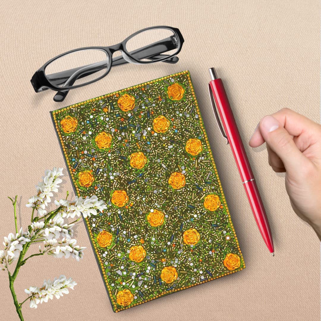 santarms Beautiful Handmade Plain Paper Diary with Beads Diary for Girls/Boys
