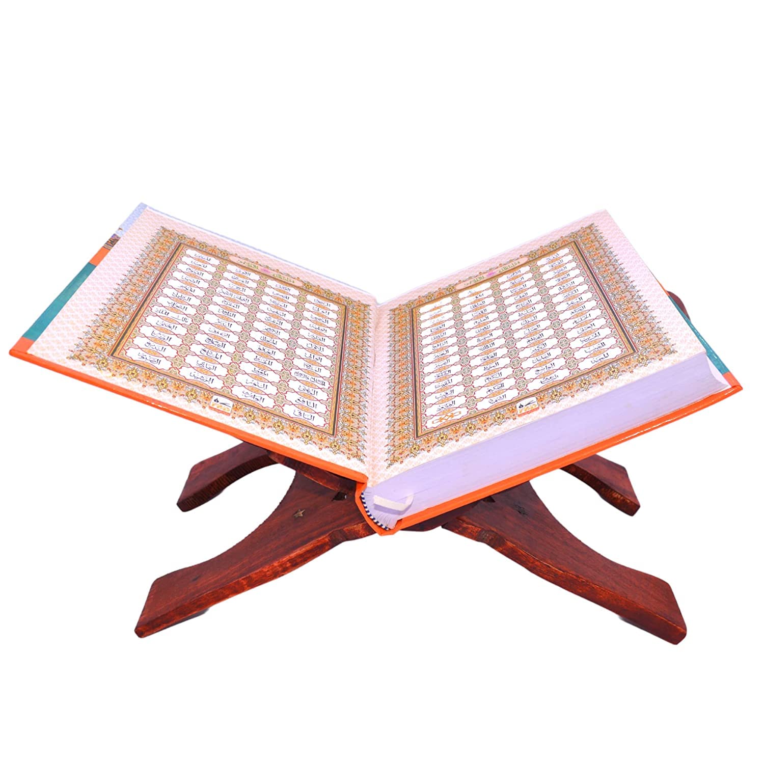 Santarms SHEESHAM Wooden Book Stand for Reading holy Books Holder Bible Quran ramayan Geeta Bookstand rehal rihal Pooja - 10 inch