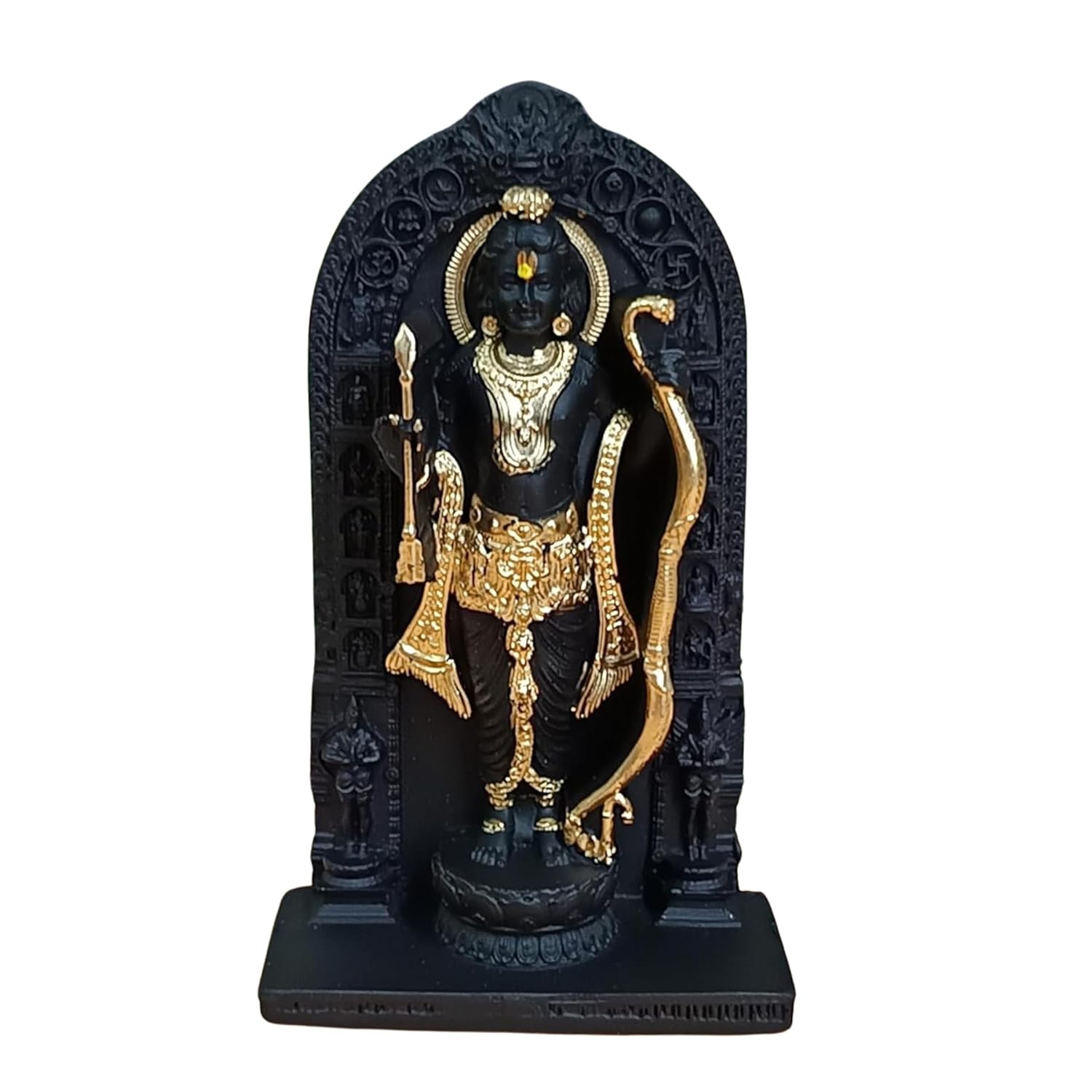 santarms Marble Ayodhya Ram Lalla Idol Murti for Car Dashboard, Pooja Ghar, Mandir | Antique Ram Statue for Home Temple, Table and Livingroom