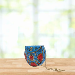 santarms Beautiful Ethnic Multi Colour Sling Bag With Beads Bags For Women Ladies Match Pair Heels Sandals Enrich Woman Female Party Miss Women's Handbag Wallet Pouch Tote Clutch Clasp Pooch