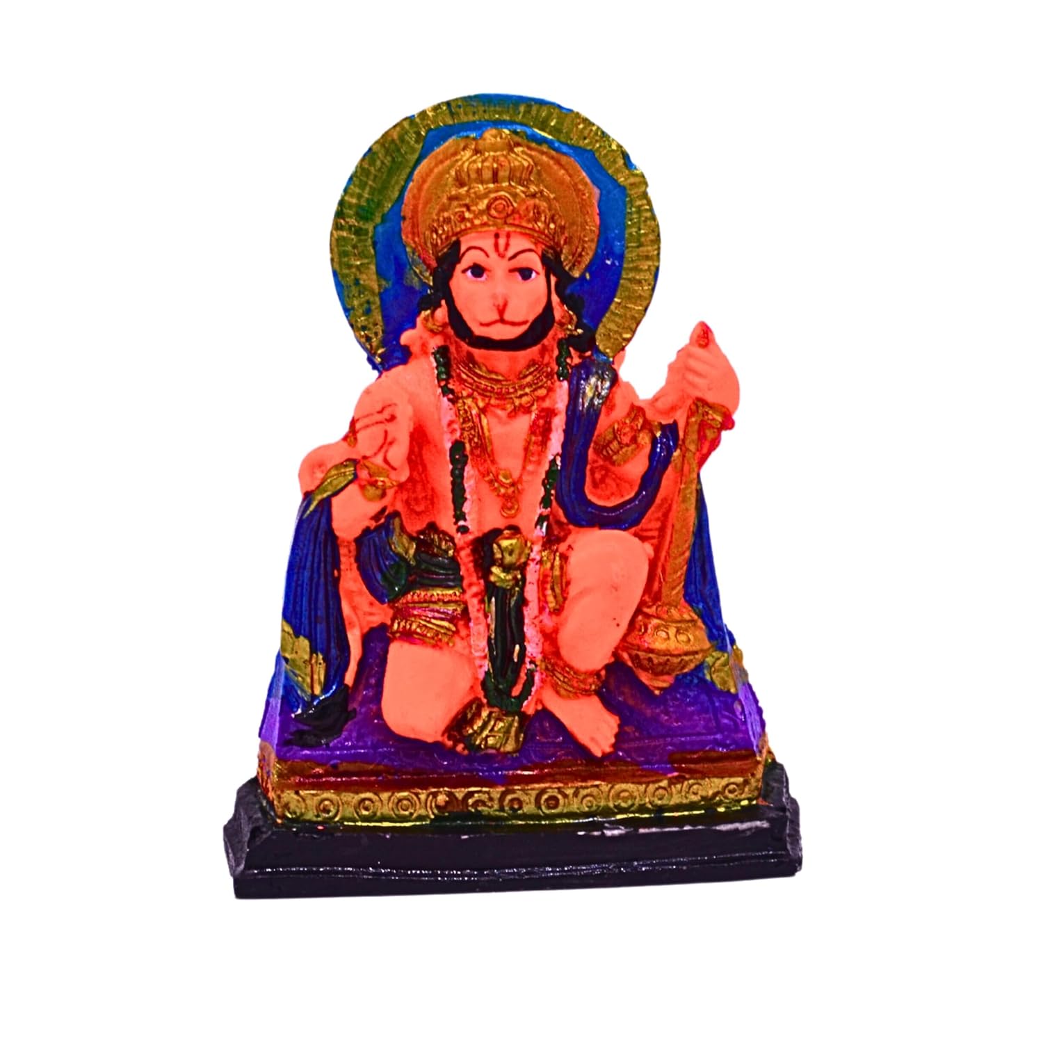 santarms Exquisite Marble Hanumanji Idol - Handcrafted Sankat Mochan Statue for Home Pooja & Office Decor - Lord Bajrangbali Pawan Putra- Perfect for Temple Altar, Spiritual Decor