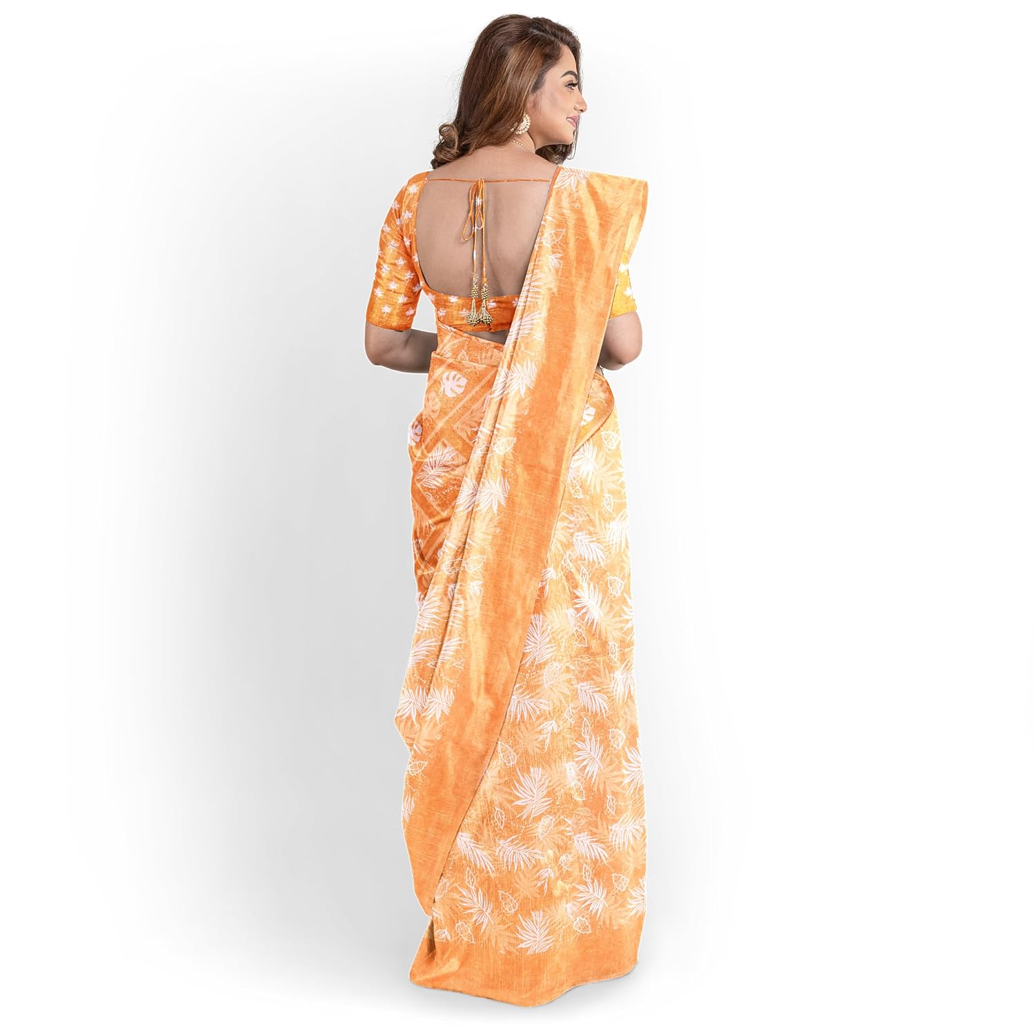 Hira Silk Saree for Women, Printed Silk Saree/Sari with Unstitched Blouse Piece (Yellow)