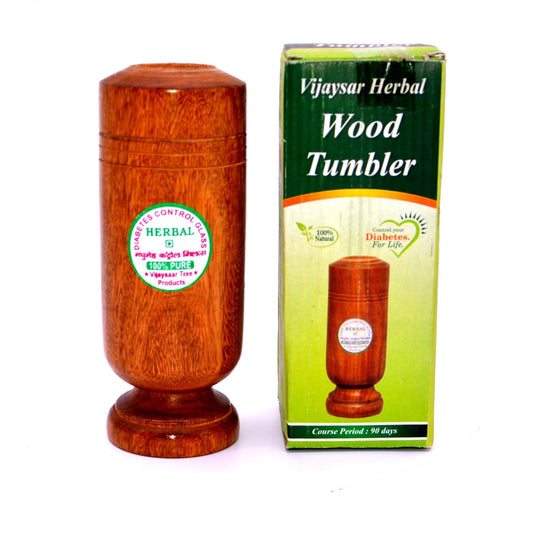 santarms Vijaysar Wooden Tumbler : Ayurvedic Solution for Diabetes, Joint Pains, and Blood Sugar Control | Promotes Good Blood Circulation | No Side Effects | Pack of 1 Glass