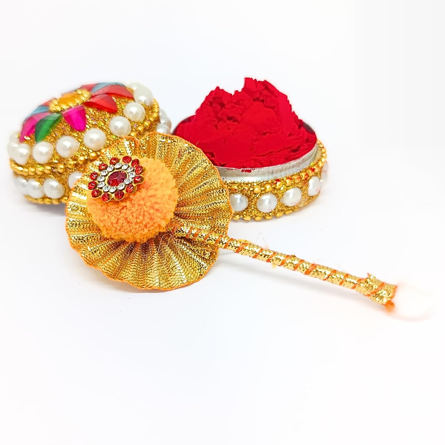 Santarms Natural Organic Red Sindoor Powder 10gm A++ Grade with Kumkum Box and Stick for Women Suhaag Sindur for Daily Use, Weddings, and Pooja