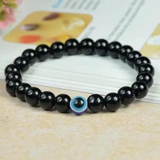 santarms evil eye Bracelets, Nazar Unisex Friendship Band, Nazar Battu All - Girls, Boys, Men & Women, Black pack of 2