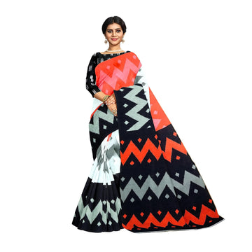 Hira Silk Cotton Saree with Unstitched Blouse Piece, Kumkum Box and Sindur for Women - Combo Pack