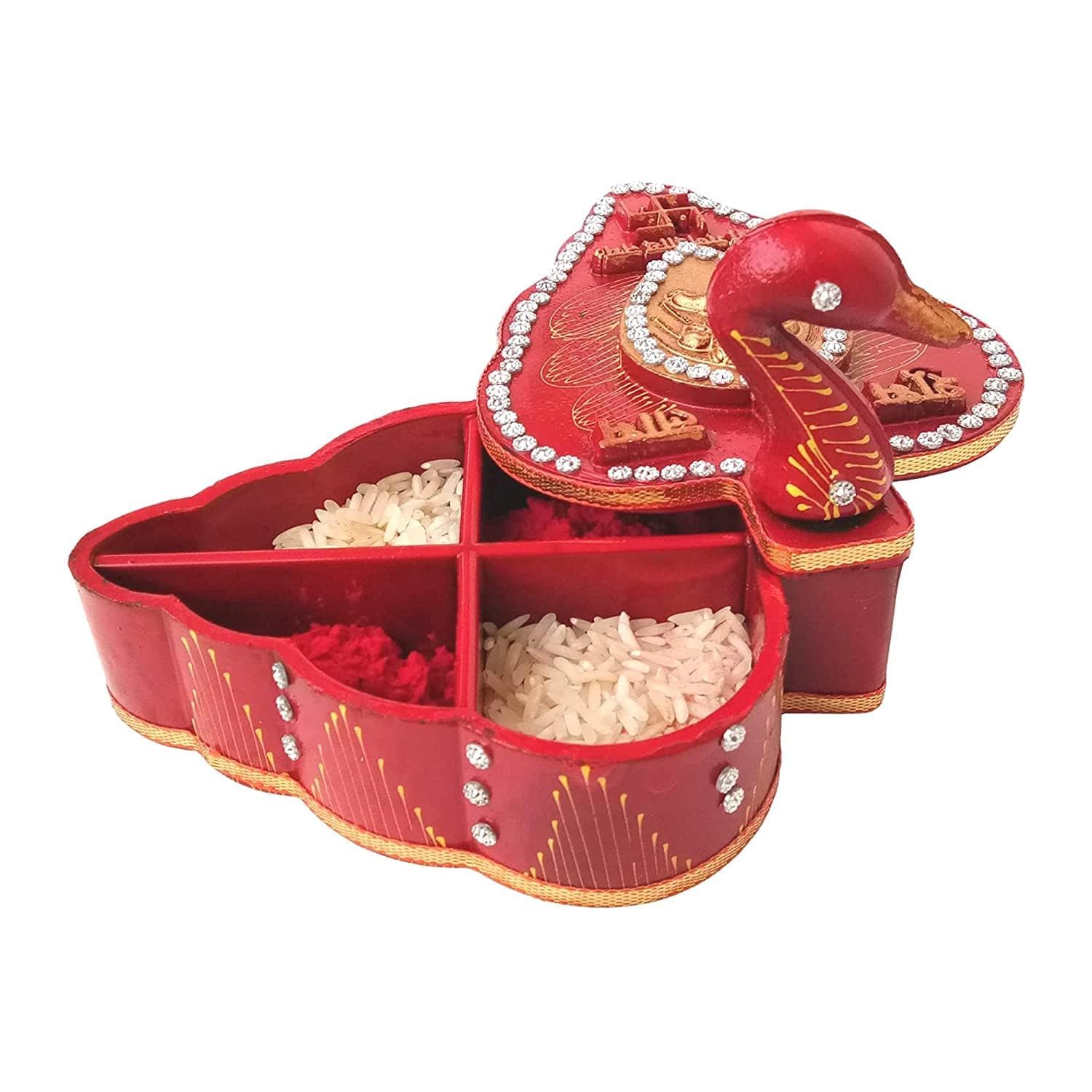 santarms Latest Kumkum Box Duck sindoor dani for puja dabbi haldi Return Gifts Traditional Sindoor Holder Sankranti Kumkum Return Gift Items Pooja thali Decor Items, 1 Qty