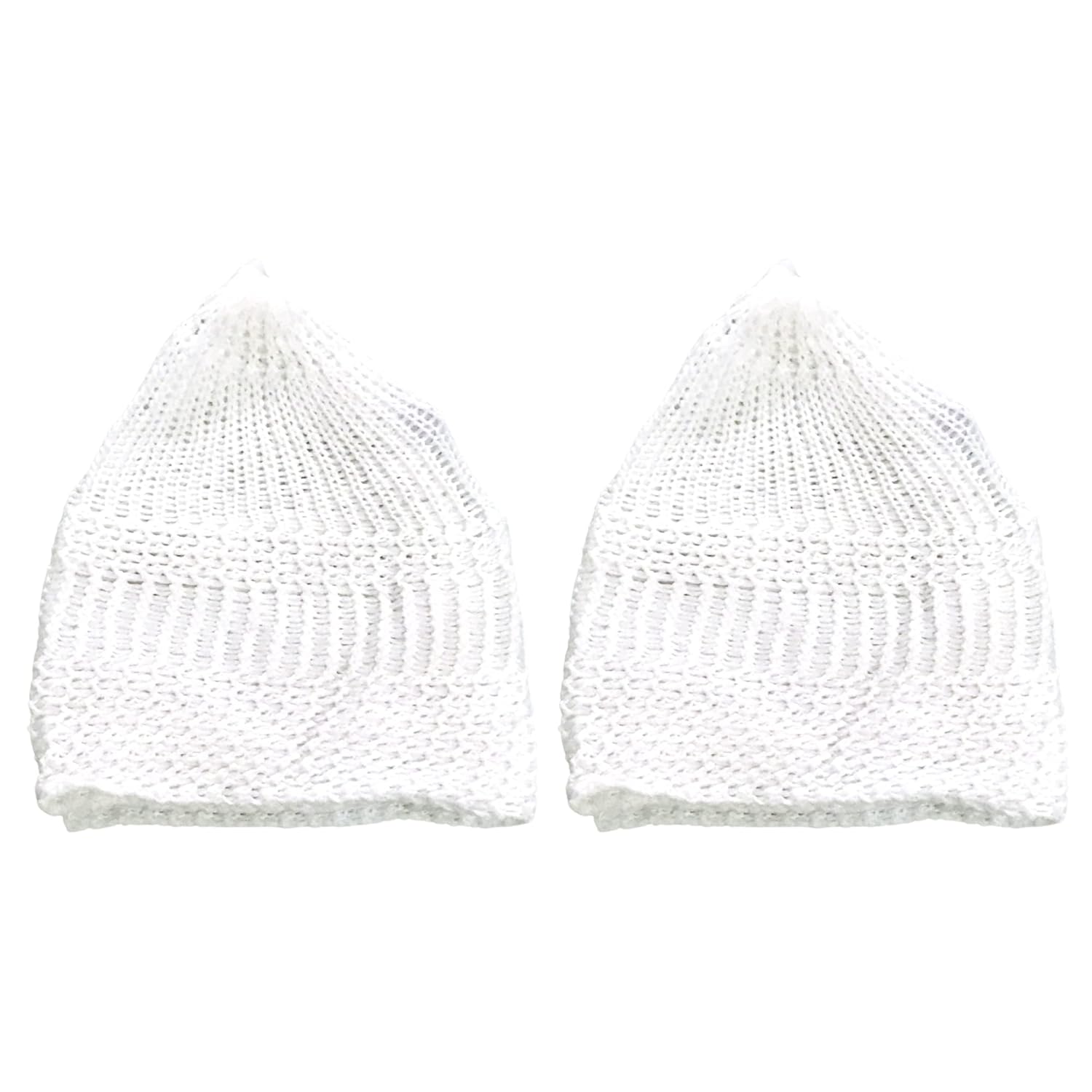 santarms Islamic Prayer Kufi Muslim Cap for Men and Boys - Elegant Namaz Topi Combo (White, Pack of 2) | Perfect Daily Prayers, Religious Ceremonies, Eid Celebrations Comfortable Muslims