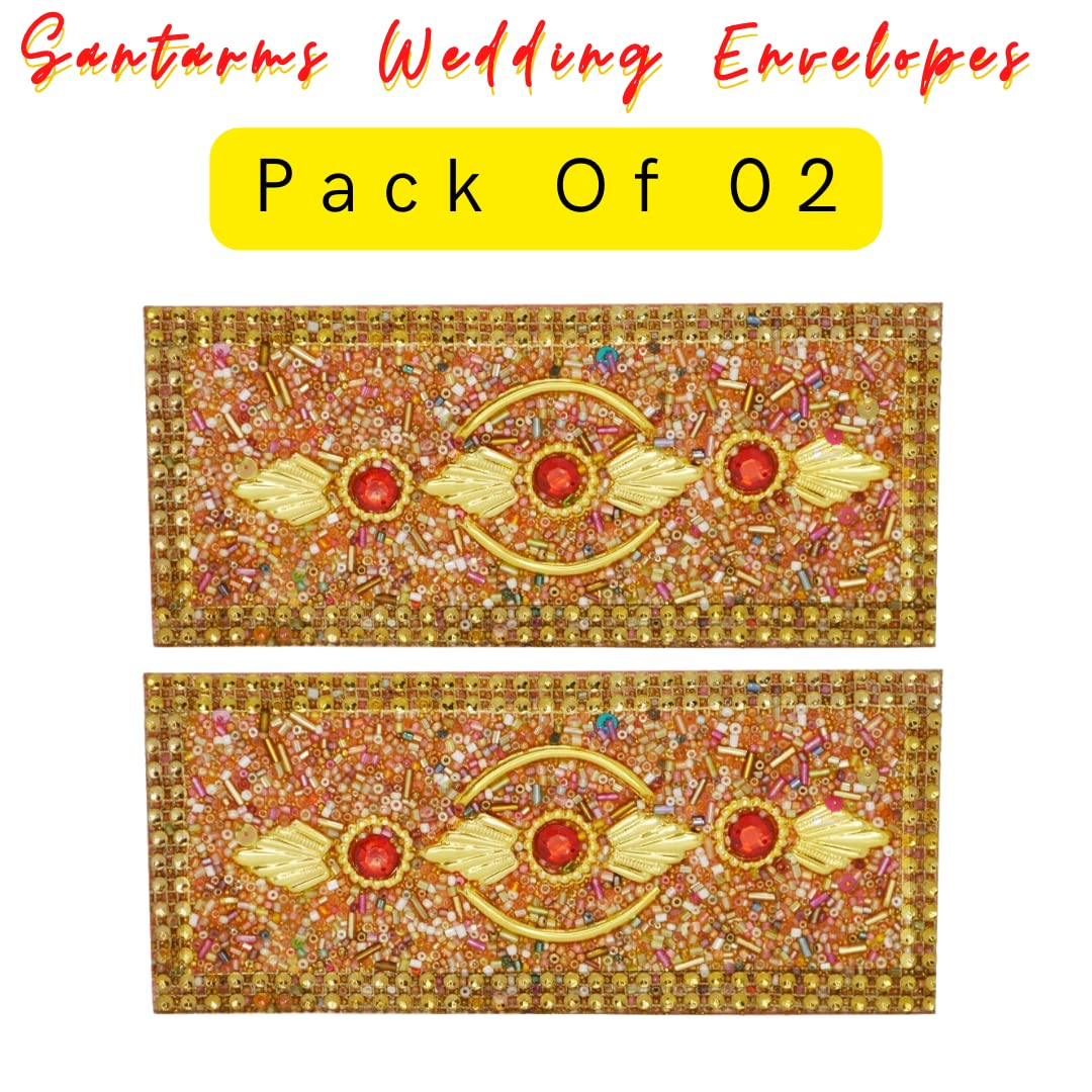 Santarms Handcrafted envelopes for Gifting Money shagun Envelope | Shadi k liye shagun lifafa for Groom Bride or Bridal for Marriage (1)