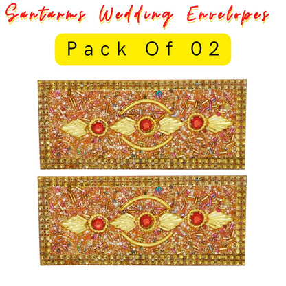 Santarms Handcrafted envelopes for Gifting Money shagun Envelope | Shadi k liye shagun lifafa for Groom Bride or Bridal for Marriage (1)