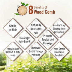 Santarms wooden neem comb for women men hair growth with wide wood tooth combs brush bamboo mens wodden combo set anti dandruff - mini comb for beard (Qty: 01)