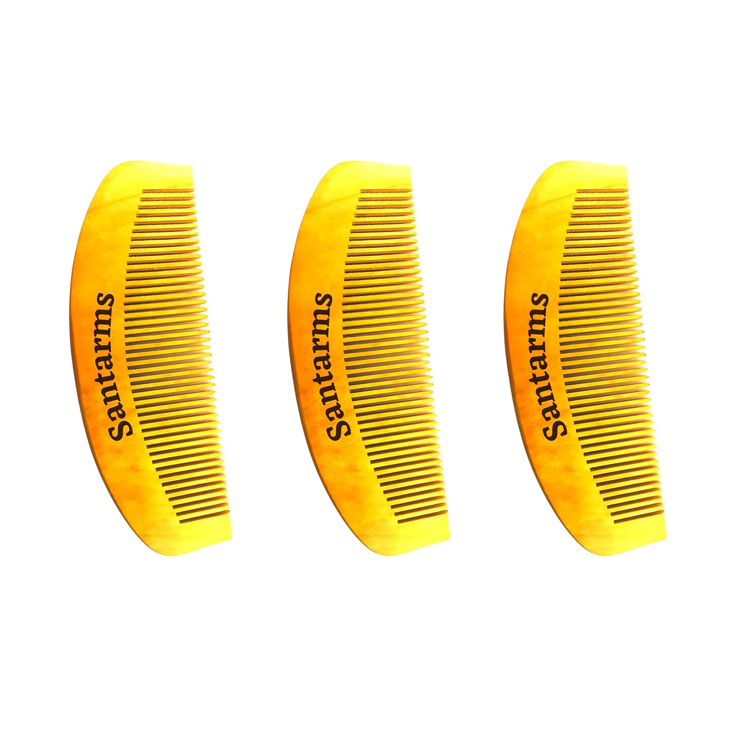 Santarms wooden neem comb for women men hair growth with wide wood tooth combs brush bamboo mens wodden combo set anti dandruff - mini comb for beard (Qty: 10)