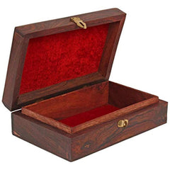 santarms Wooden Jewelry Box is a stylish organizer for women's rings, earrings, and bracelets, combining functionality with Kashmiri-inspired elegance, 1 pcs