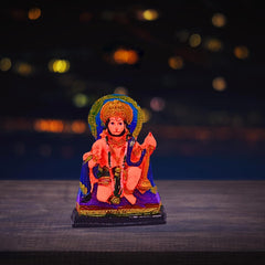 santarms Exquisite Marble Hanumanji Idol - Handcrafted Sankat Mochan Statue for Home Pooja & Office Decor - Lord Bajrangbali Pawan Putra- Perfect for Temple Altar, Spiritual Decor