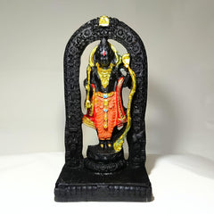 santarms Ayodhya Ram Mandir Idol Stone Ram Lala, Idol 3D Statute for Home Decor, Exact Copy Ram Lala Murti Ayodhya Marble Ram Lalla Darbar Mandir Model, Black Colour, Pack of 1