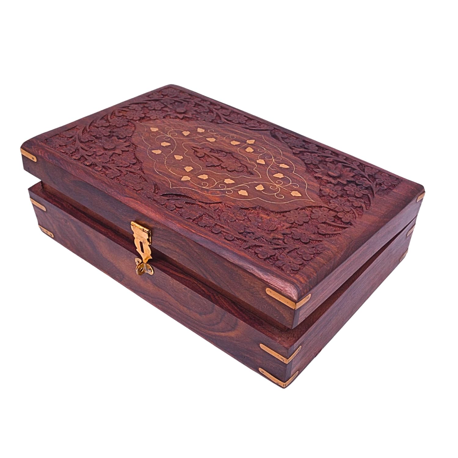 Santarms Shreemad Bhagavad Geeta with Wooden Geeta Box Stand for Reading - Bhagwat Gita Box