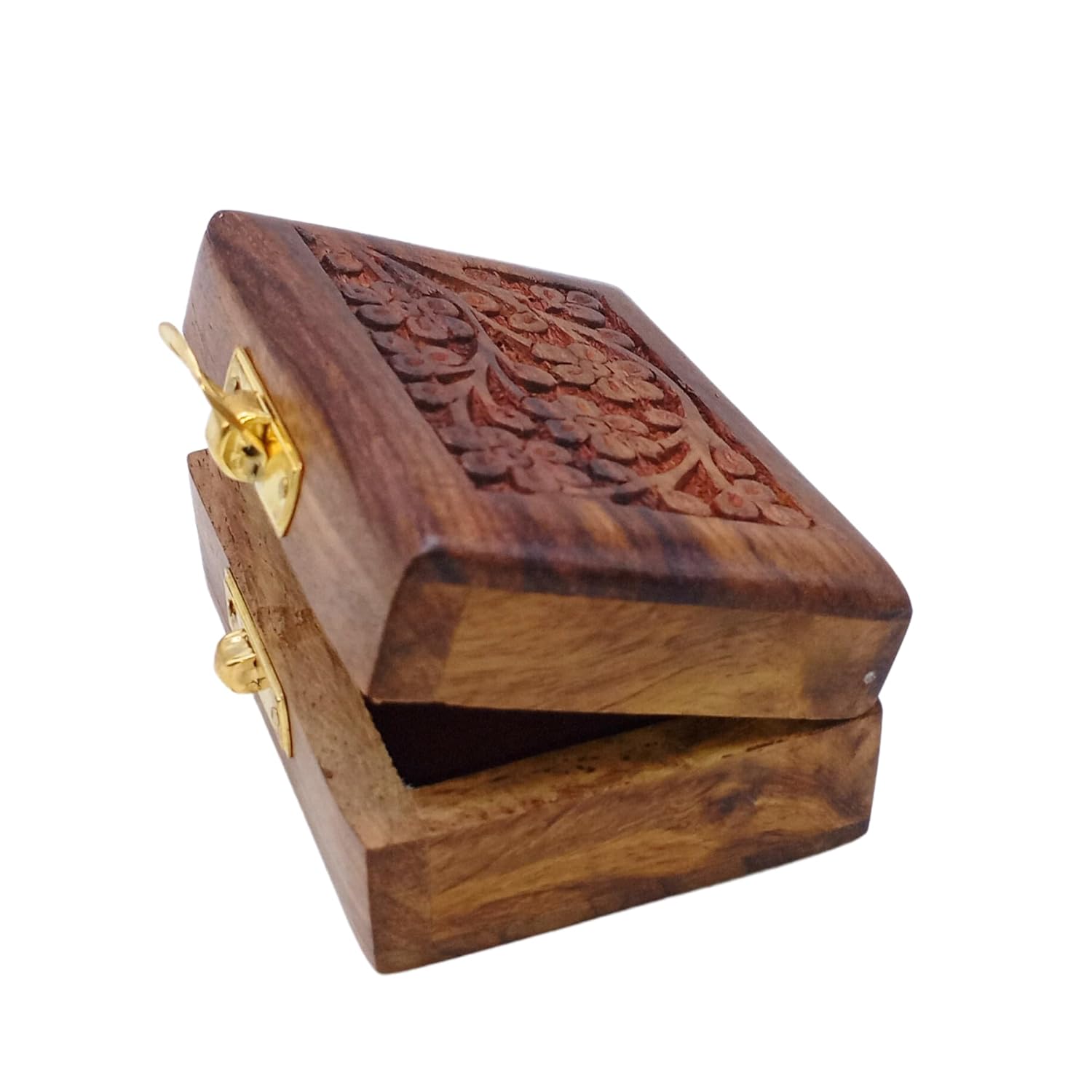 santarms wood storage box small for Jewellery/Gifts/Showcase Earrings With Racks Rings Box (Pack Of 1)
