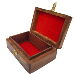 santarms Wooden Jewelry Box is a stylish organizer for women's rings, earrings, and bracelets, combining functionality with Kashmiri-inspired elegance, 1 pcs