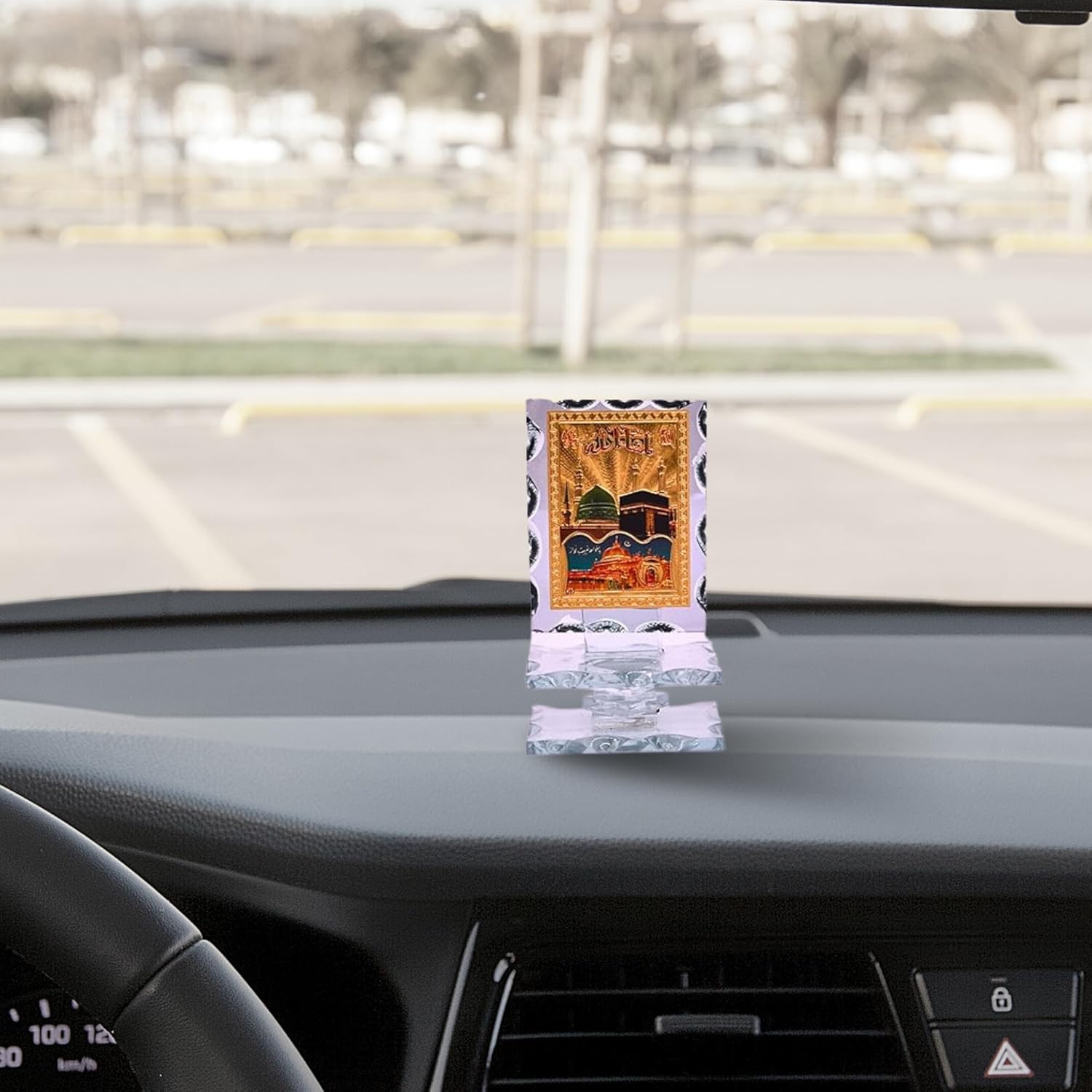 santarms Allah Makka Madina Car Dashboard Decor - Elegant Islamic Muslim Gift for Interior Decoration - Spiritual Showpiece for Vehicles and Home