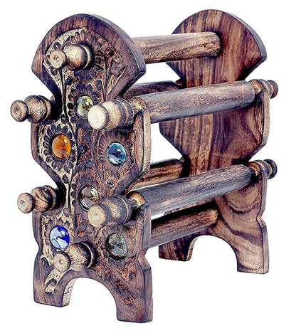 santarms Wooden Bangle Stand For Bangles | Home Decor | Women Gift Bangles For Or Chudi Churi Best By Holder | MADE IN INDIA | 4 Rods